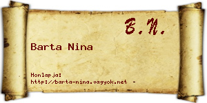 Barta Nina névjegykártya