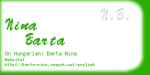 nina barta business card